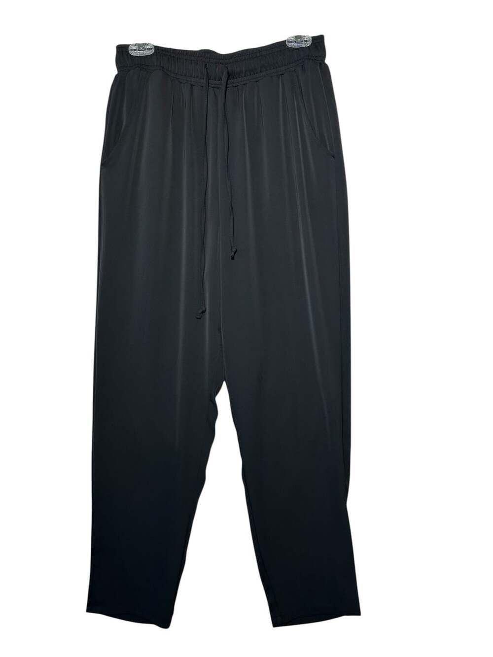 Melloday Soft Black Drawstring Elastic Waist Joggers Trousers Pants Size L